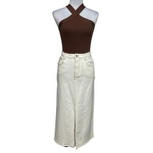 NWOT - Ellison Ell Slit Midi Denim Skirt